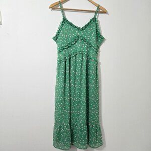 No Boundaries Juniors Y2K Babydoll Dress Size L Floral Ruffle Cottagecore Fairy